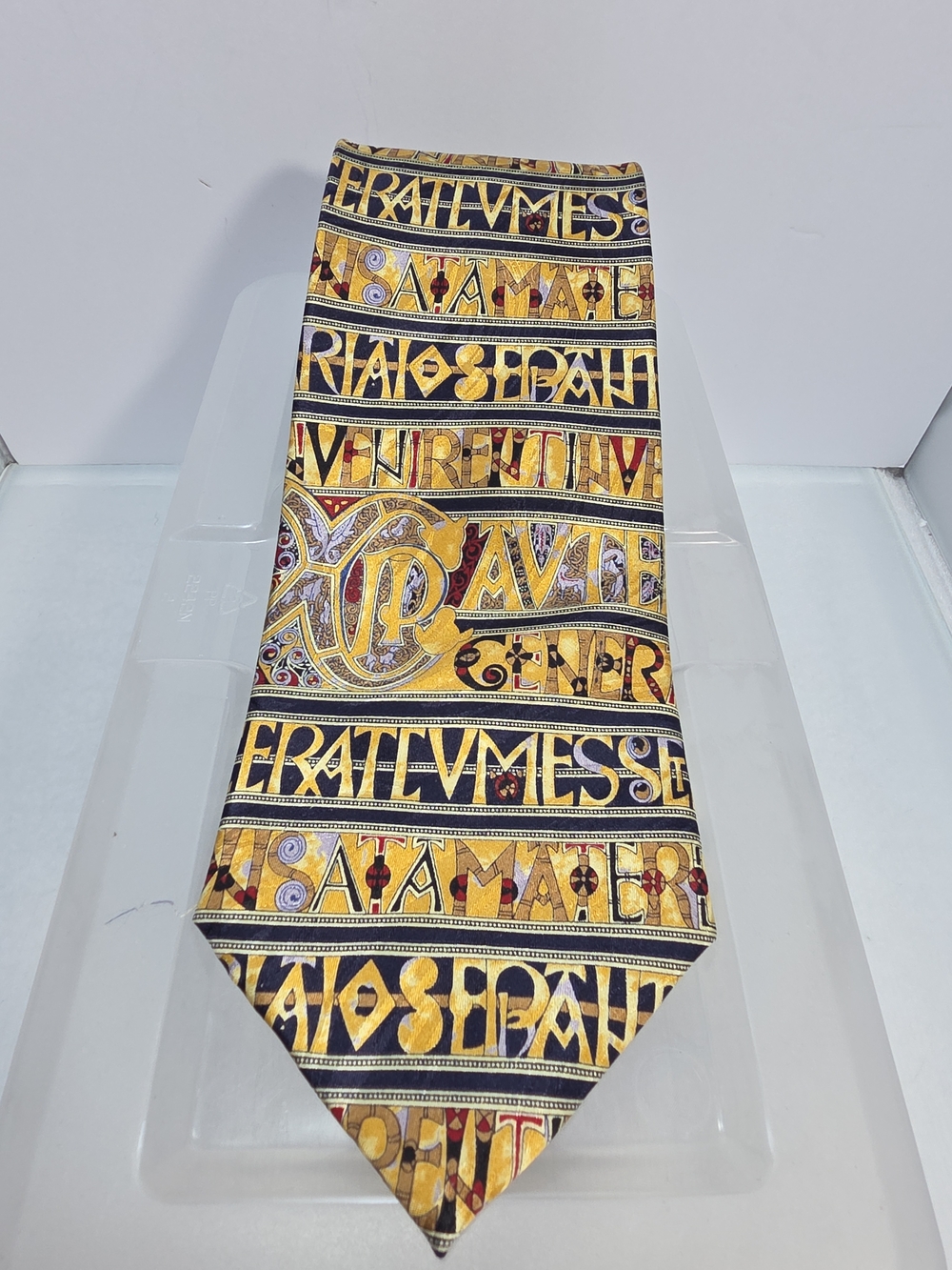 Museum Artifacts All Silk Necktie Book Of Kells Latin Letter Design Men’s Tie 59